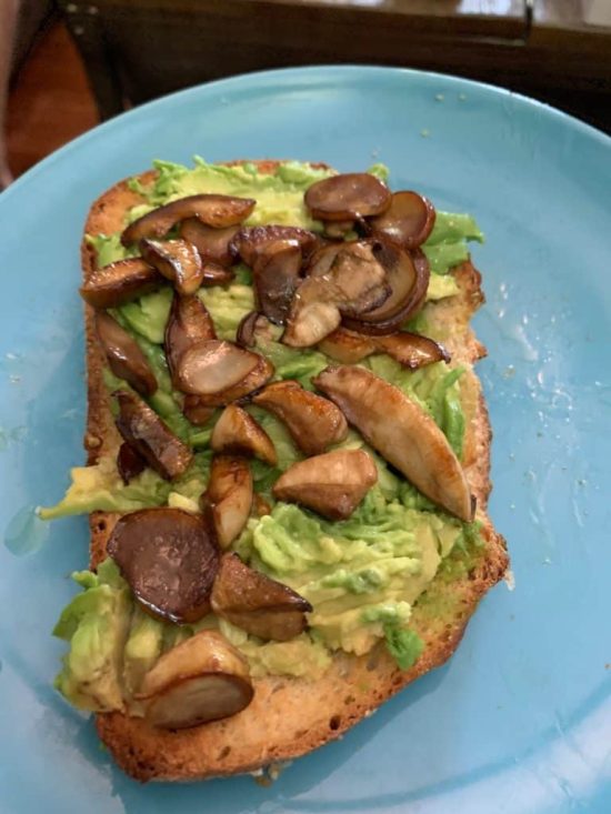 Porcini mushroom avocade toast