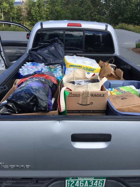 truckbed full of supplies