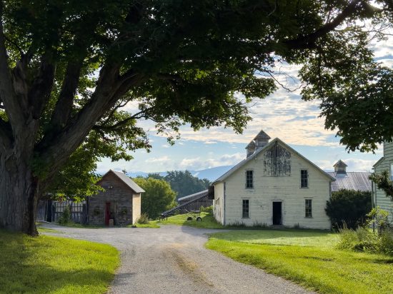 MIddlebury farm with cool sky